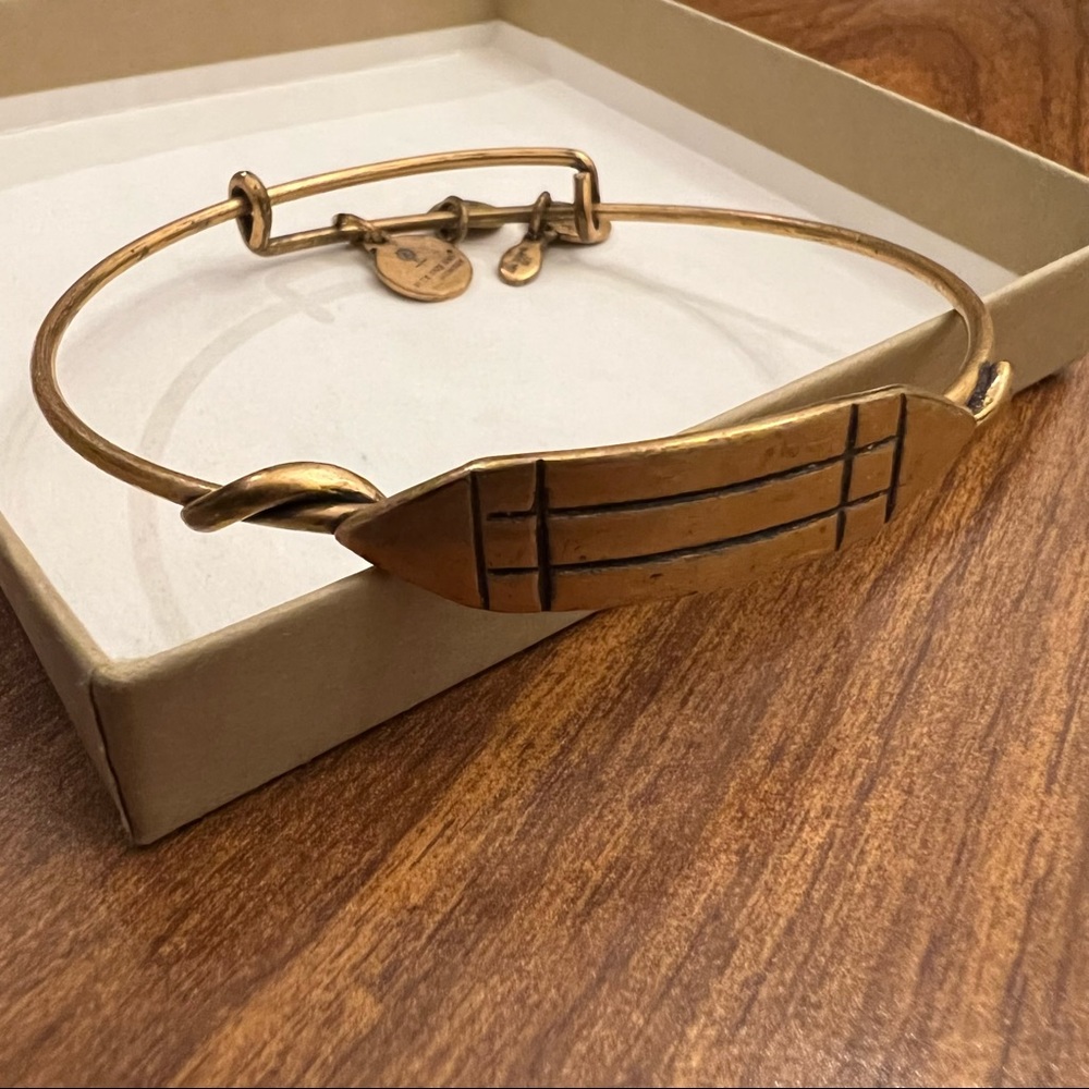 Alex and Ani gold bangle - geometric wrap around